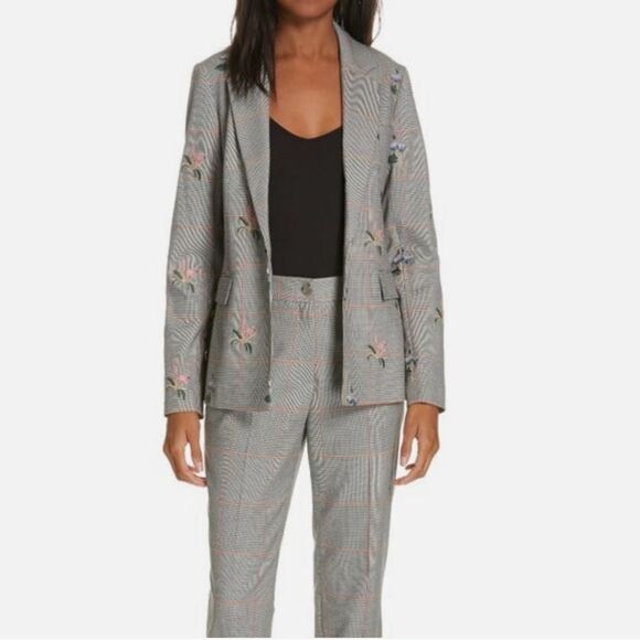 Ted Baker London Gray Blazer with Floral Embroidery - Picture 2 of 6